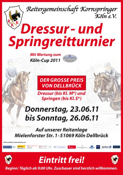 Das offizielle Plakat des Kornspringer Dressur- und Springreitturniers im Juni 2011